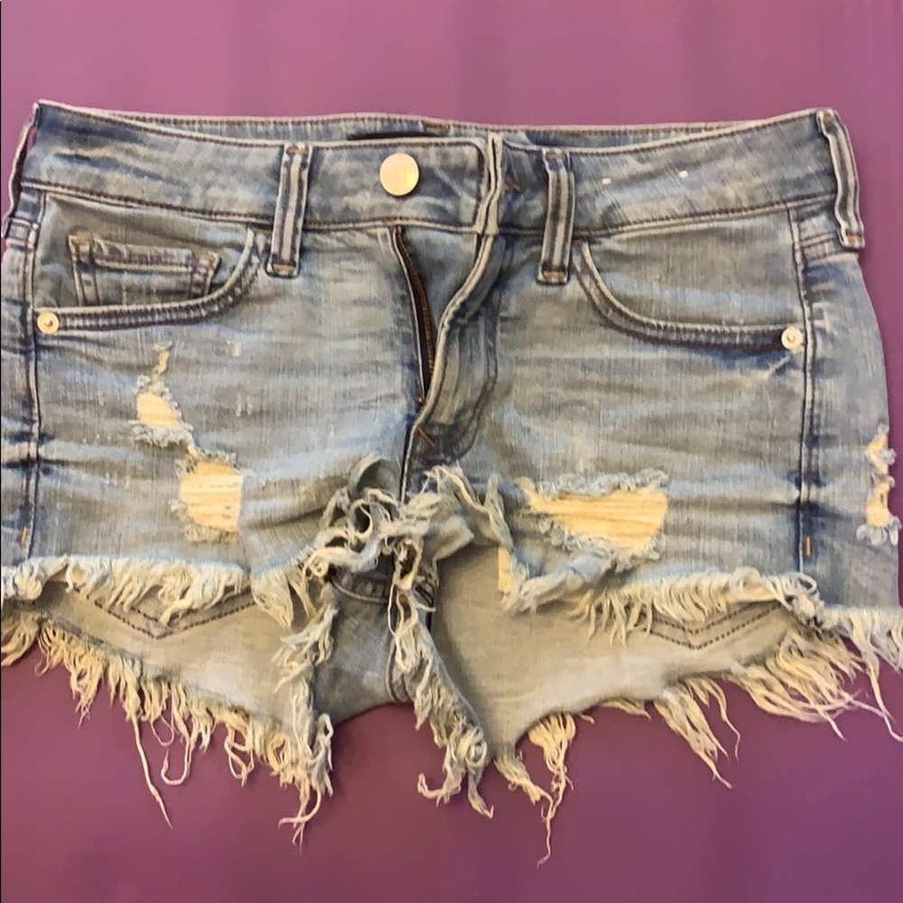 Express Jean shorts. Distressed. Very short